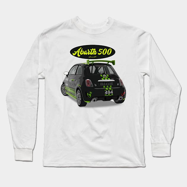 ABARTH 500 494 Back Long Sleeve T-Shirt by PjesusArt